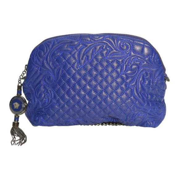Gianni Versace Vanitas Quilted Leather Shoulder Bag in Electric Blue - Picture 5 of 16
